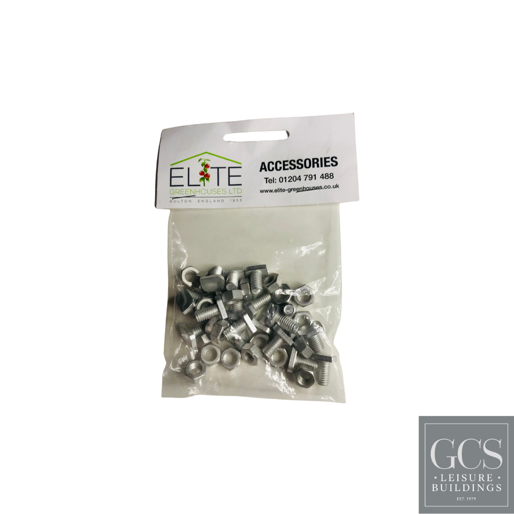 Elite greenhouse cropped head nuts and bolts x 20 (11mm)