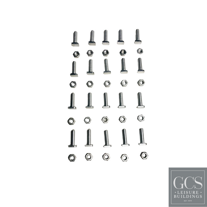 Elite greenhouse cropped head nuts and bolts x 20 (22mm)