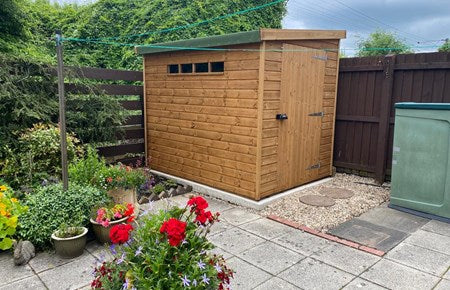 TGB Security 8 x 5 Pent Shed with extra wide door 3