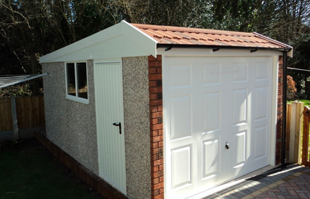 Hanson 8 x 16 Garage with metal personal door and PVC double glazed window 1