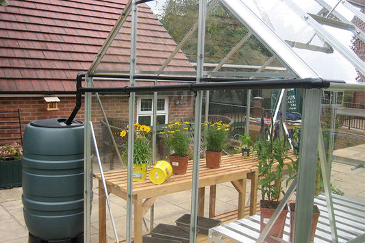 Rainwater kit to one gutter - up to 8" wide greenhouse