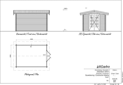 Woodpro Log cabin WHS28A113