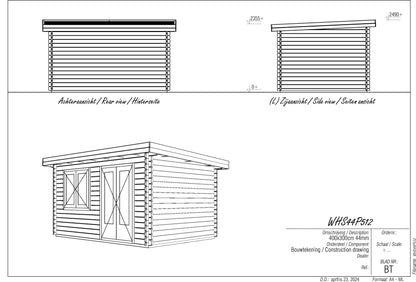 Woodpro Log cabin WHS44P512