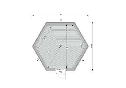 Camping Cabin 9.2m² with sloping walls