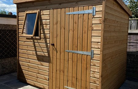 TGB Heavy duty 8 x 6 pent shed with extra wide door 10