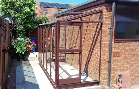 Elite lean to Windsor 10ft x 4ft powder coated terracotta 9